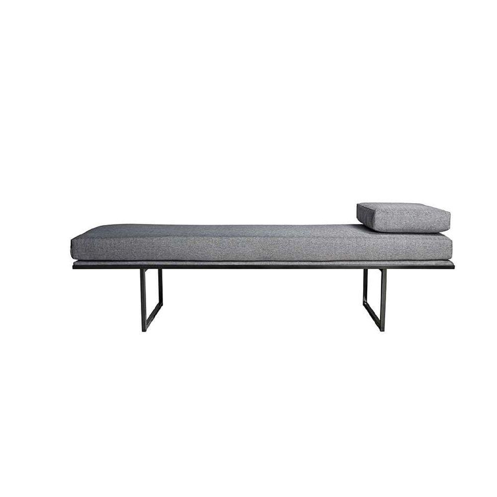 banco 3 lugares galli linho cinza e preto 180 cm