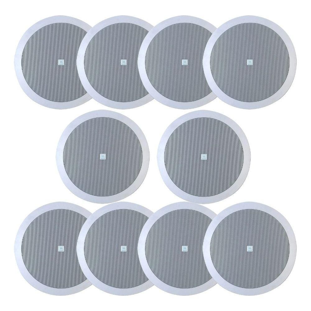 Kit 10 Arandelas JBL 6CO2R Redonda Branca - 50 Watts RMS