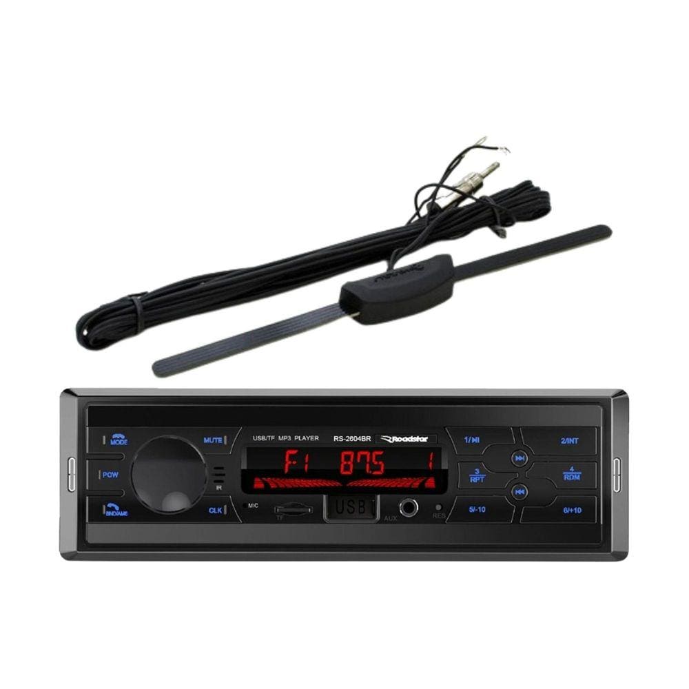 Kit Rádio Roadstar RS2604 Bluetooth + Antena Interna Para Rádio