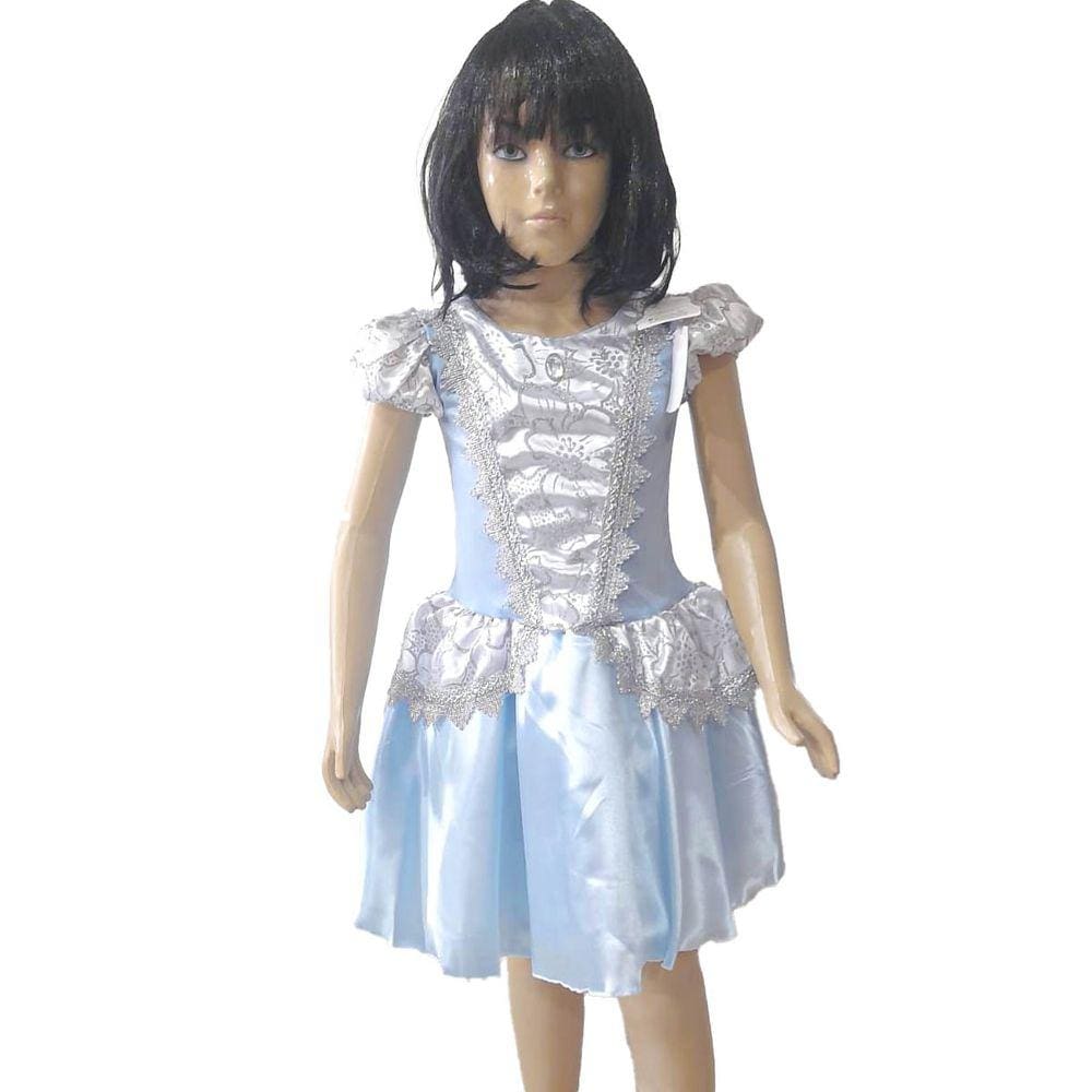 Vestido Infantil Azul Claro de Princesa