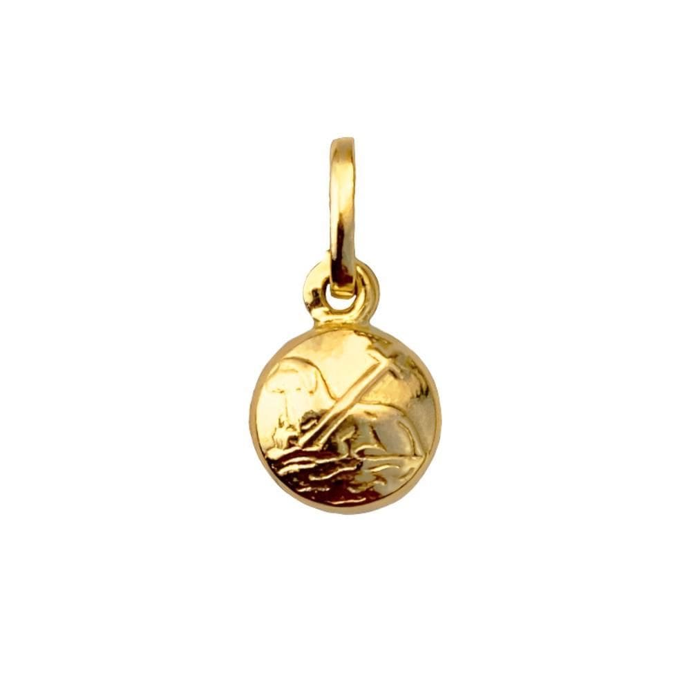 Pingente Agnus Dei Bojudo Mini 5 Mm Em Ouro 18K