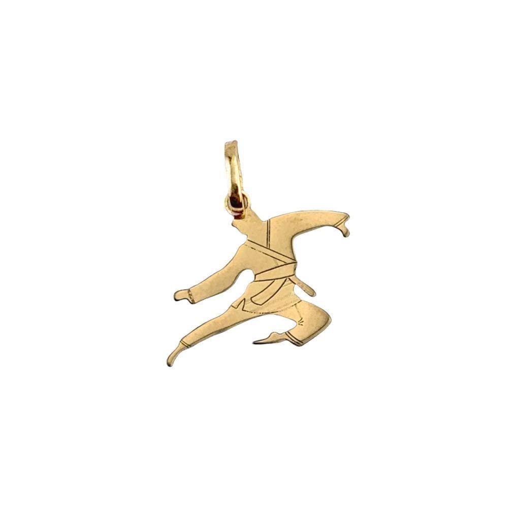 Pingente 1,5Cm Atleta Judô Em Ouro 18K
