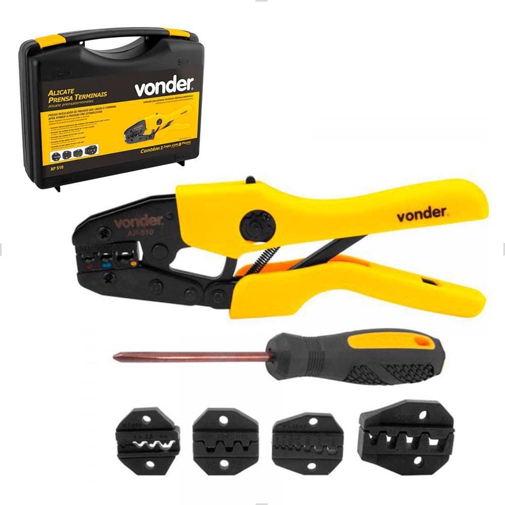Alicate Prensa Terminais 5 em 1 para Elétricos AP510 Vonder
