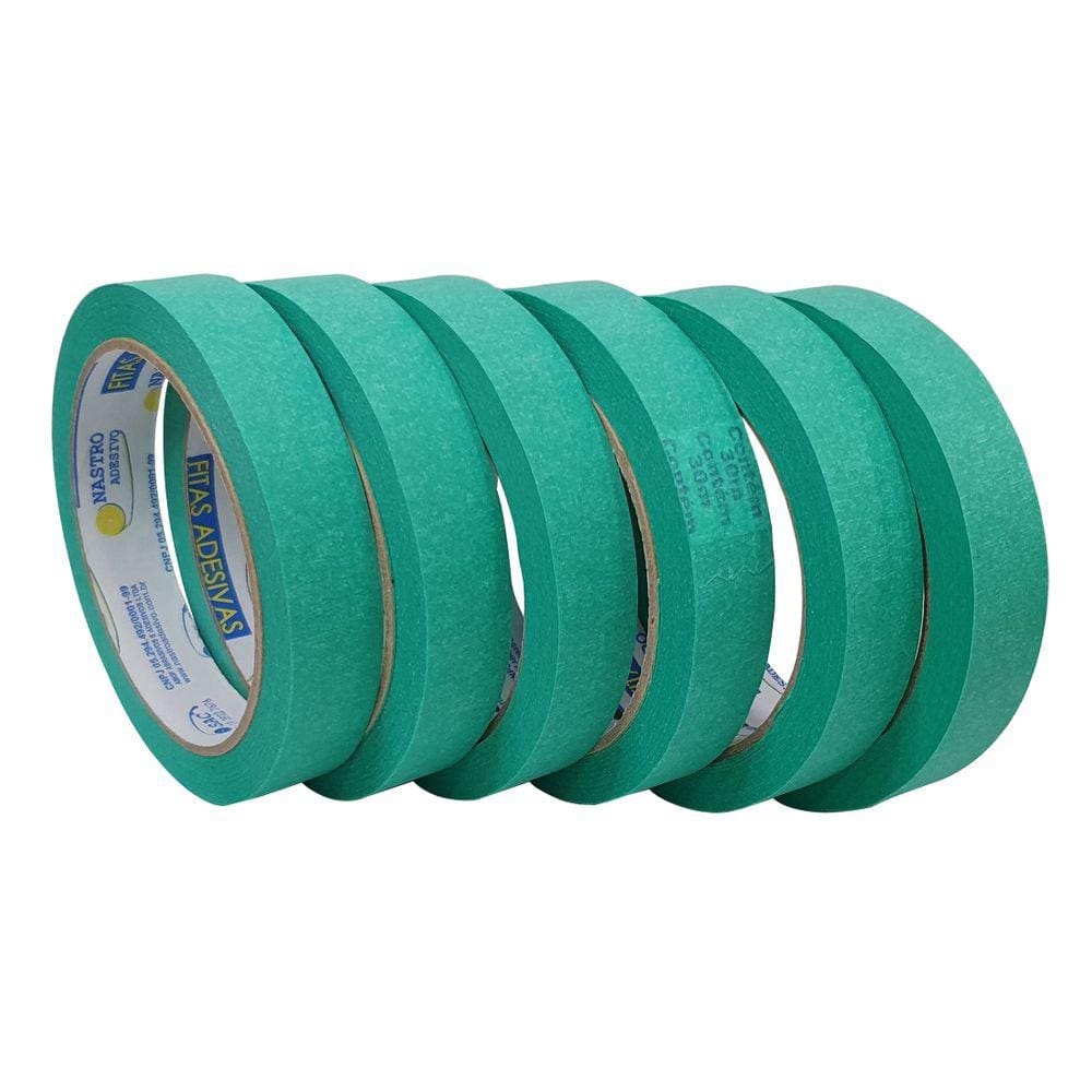 Kit Com 6 Fita Crepe Colorida 18mm X 30m Fitas Adesivas