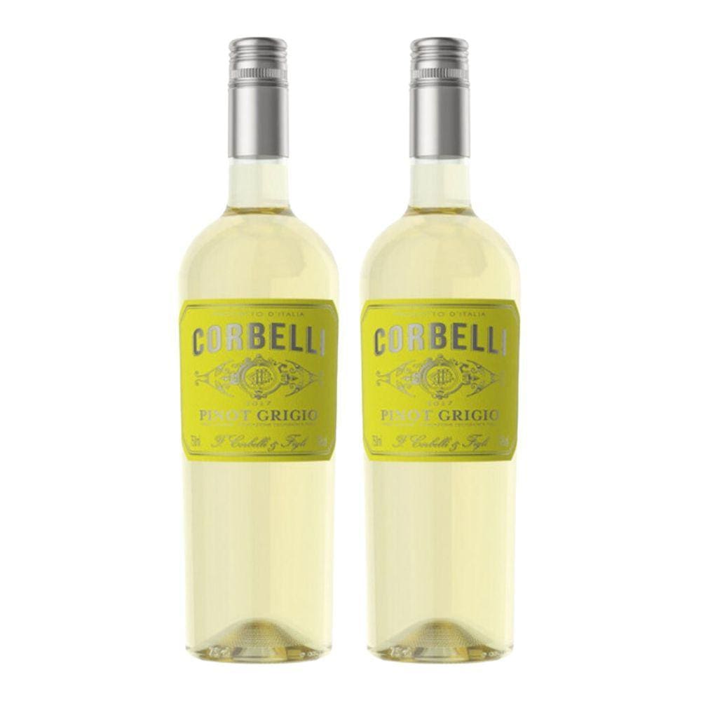 Kit 2 Vinhos Corbelli Pinot Grigio Branco Itália 750ml