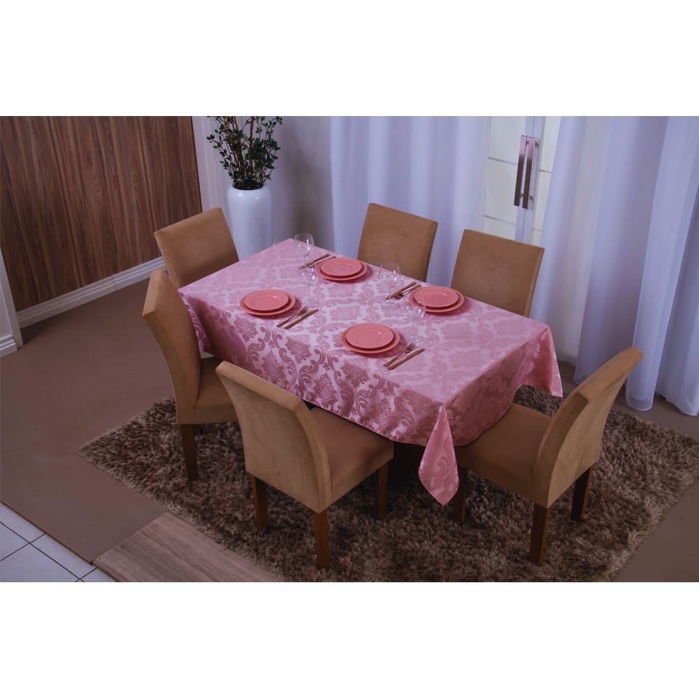 toalha de mesa retangular 6 lugares jacquard 1,35x2,00