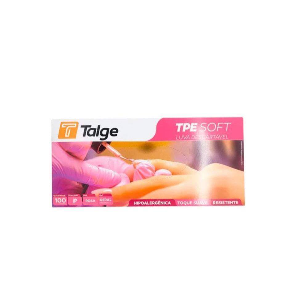 Luva Descartável Tpe Soft P Rosa Talge