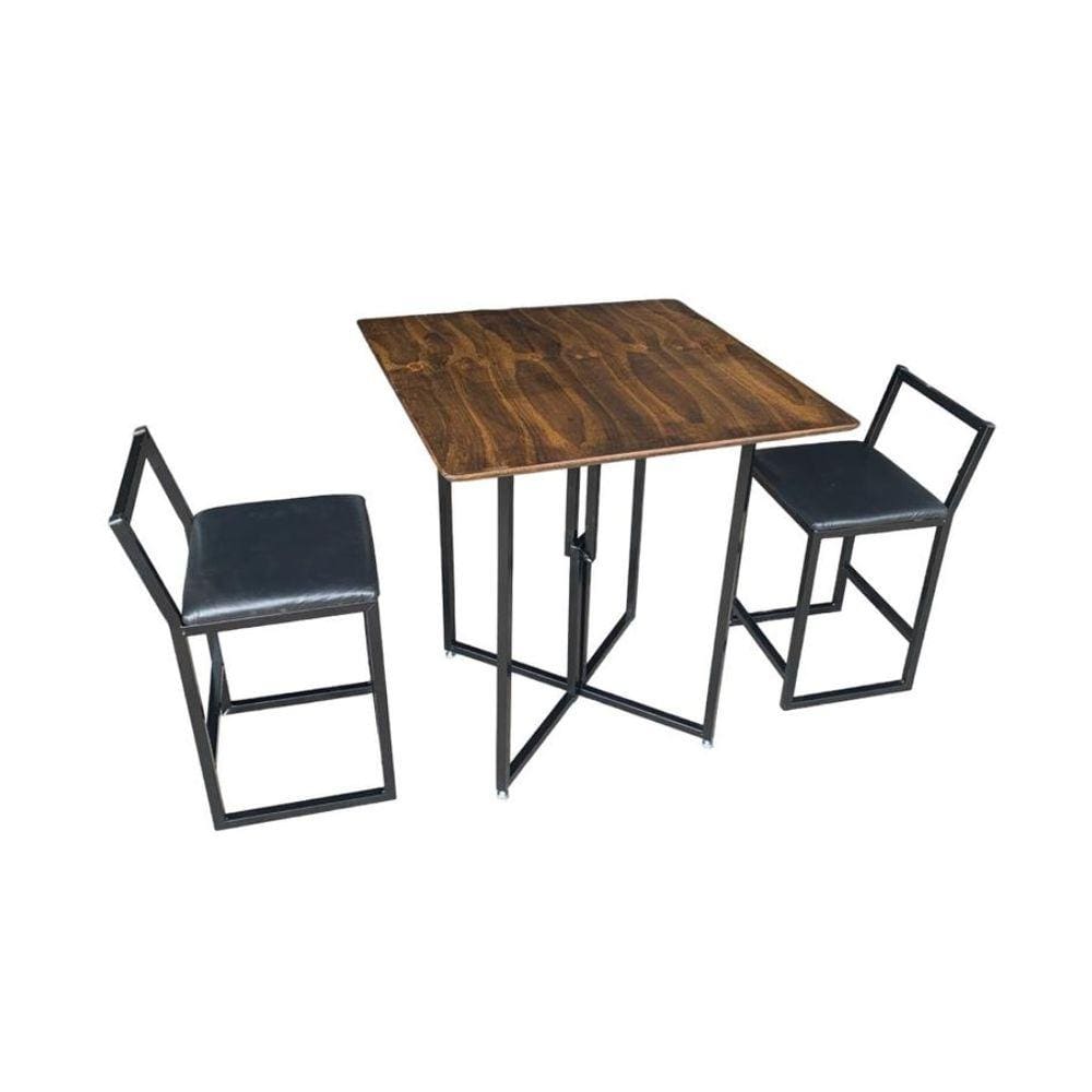 Conjunto Mesa com 2 cadeiras Industrial Black