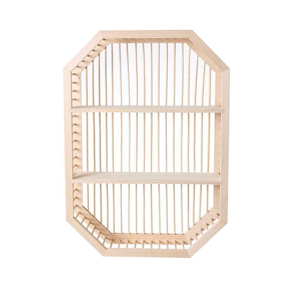 Nicho ripado de madeira com prateleiras - Oikos