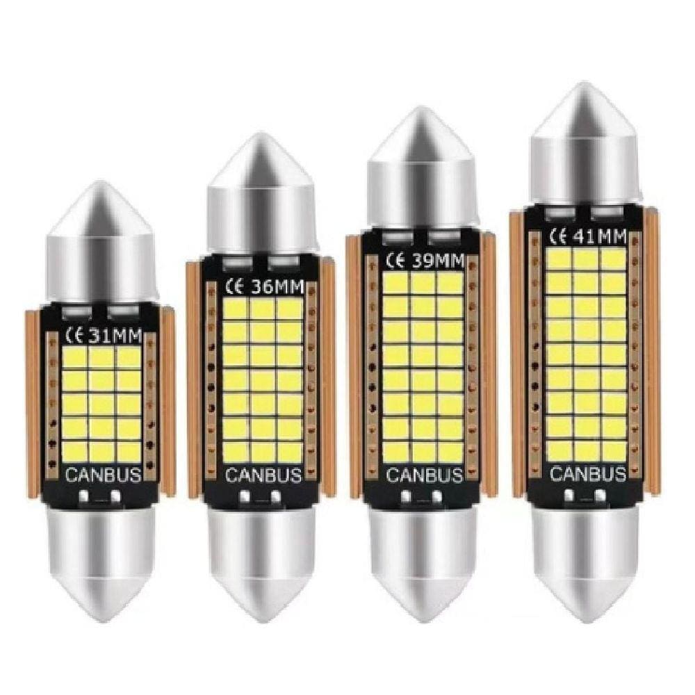 Kit 3 Lâmpadas Led Torpedo Canbus 39mm - Bluelions