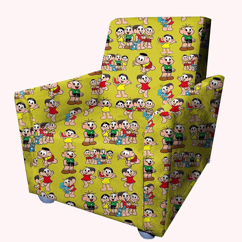 Poltrona Cadeira Sofa Infantil Kids Angel Monica Amarelo