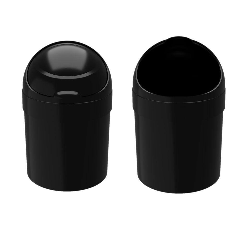 Cesto Tampa Basculante Banheiro Cozinha Escritório Preto 6L