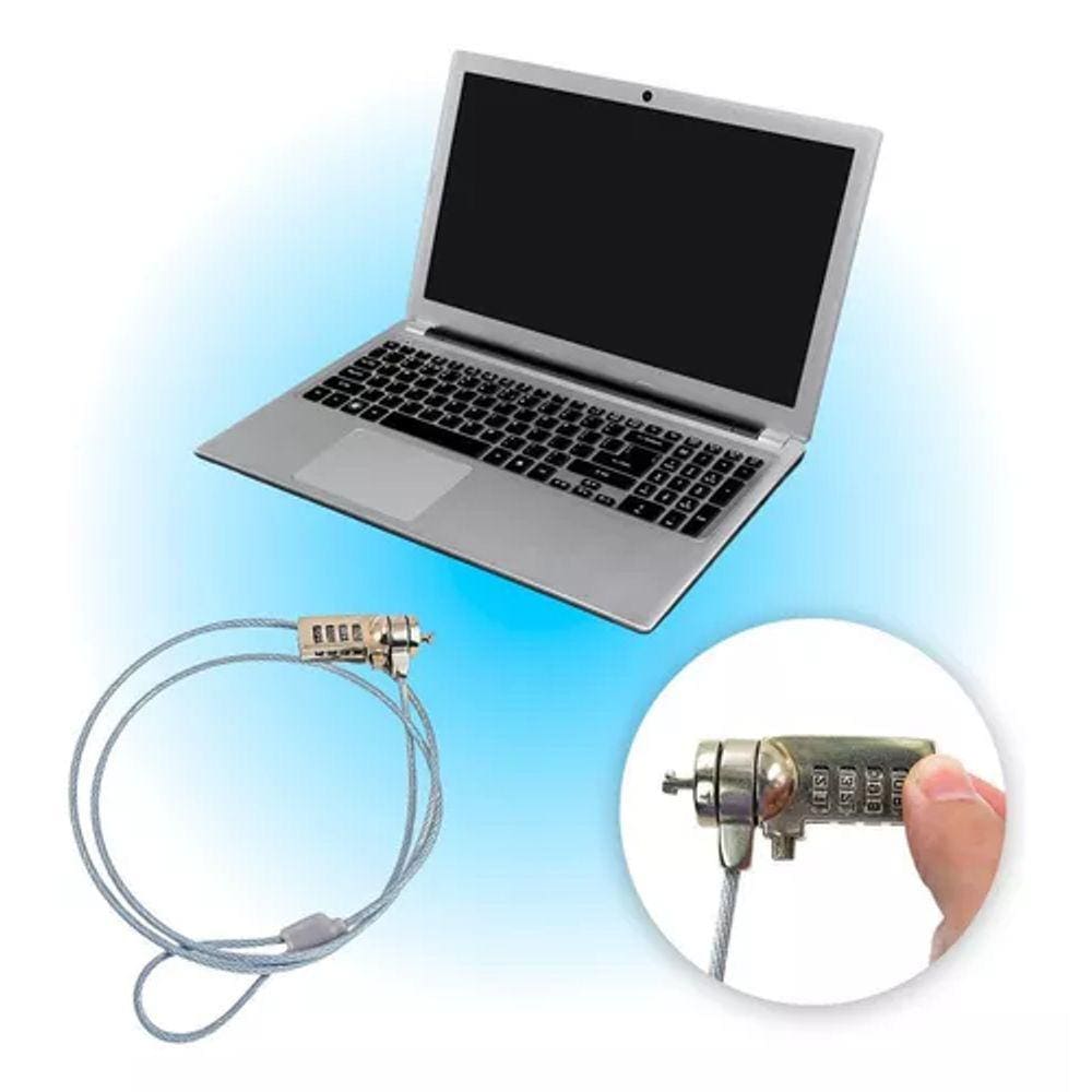 Trava De Segurança Notebook C/ Senha Cabo De Aço