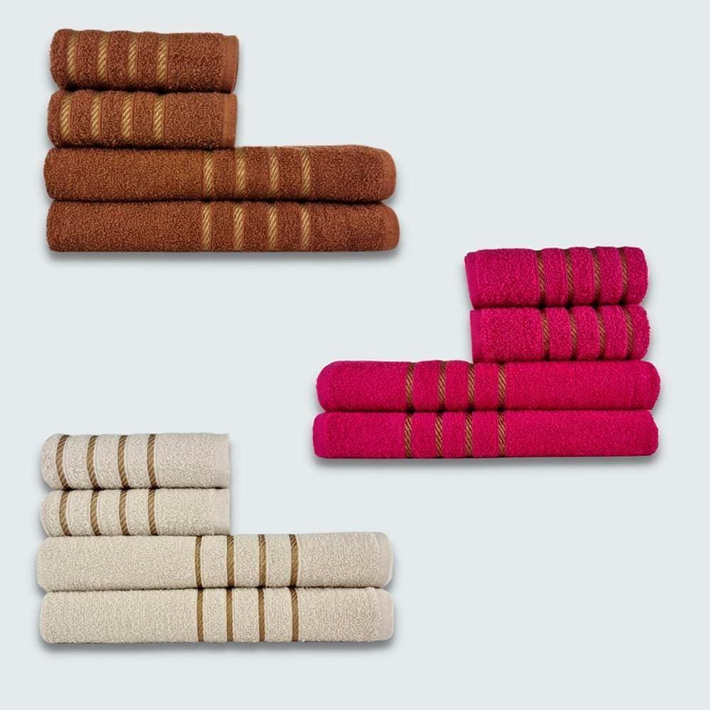 Jogo De Toalhas 12 Peças Coleção Dubai 100% Algodão Mr+rs+bg