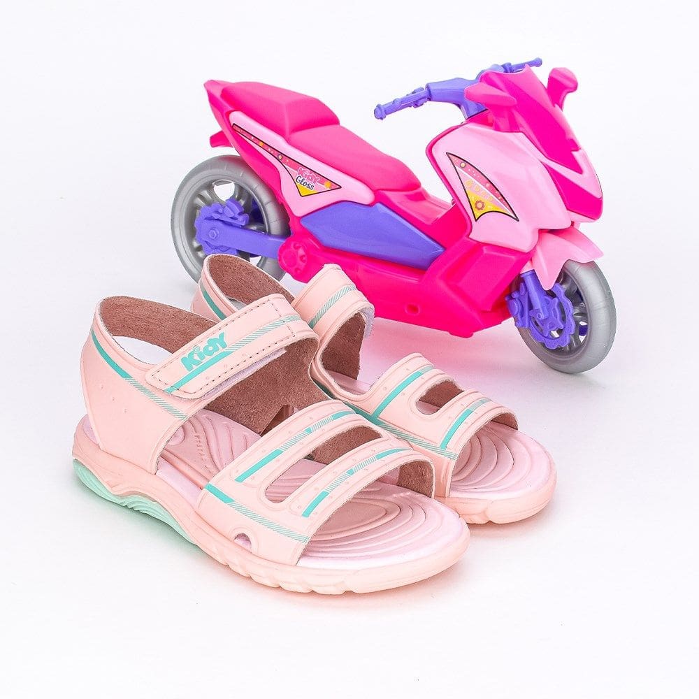 Sandália Infantil Papete Kidy Toys Rosa Nude Com Brinquedo