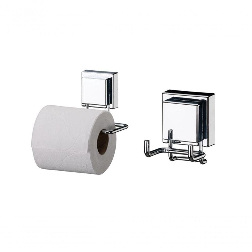 Kit Banheiro Inox Ventosa 2 Peças Future