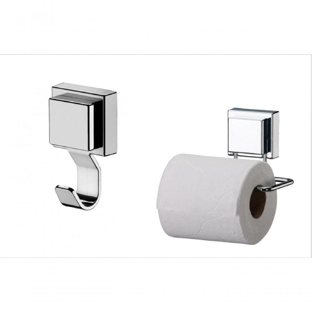 Kit Banheiro Inox Ventosa 2 Peças Future