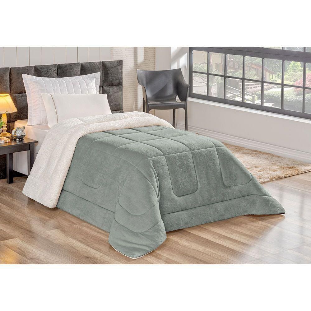 Coberdrom Queen Soft Cinza Valle Enxovais 1 Peça