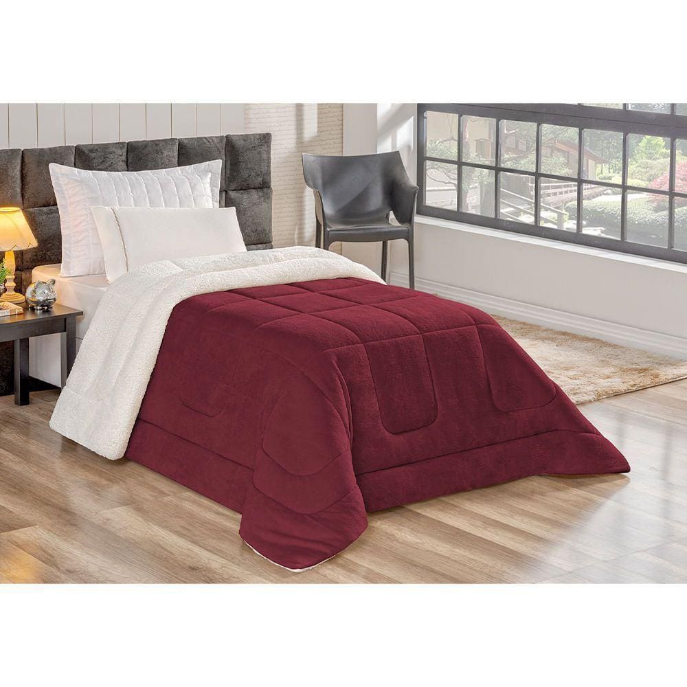 Coberdrom Solteiro Soft Marsala Valle Enxovais 1 Peça