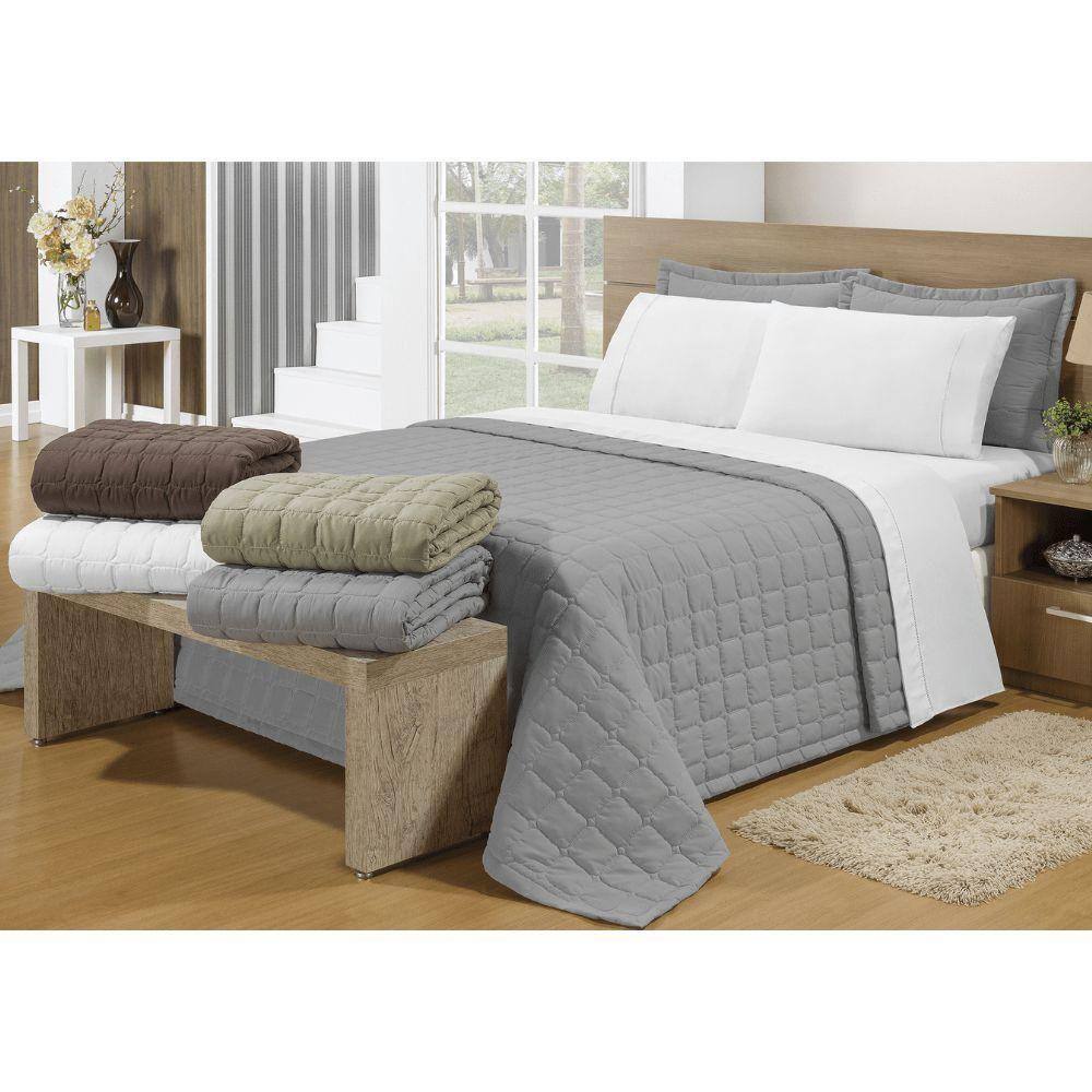 Cobre Leito King Soft Cinza Valle Enxovais 2 Peças