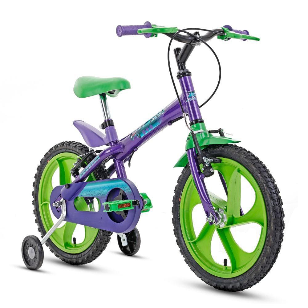 Bicicleta aro 16 Infantil com rodas laterais freio V brake Ludi Houston