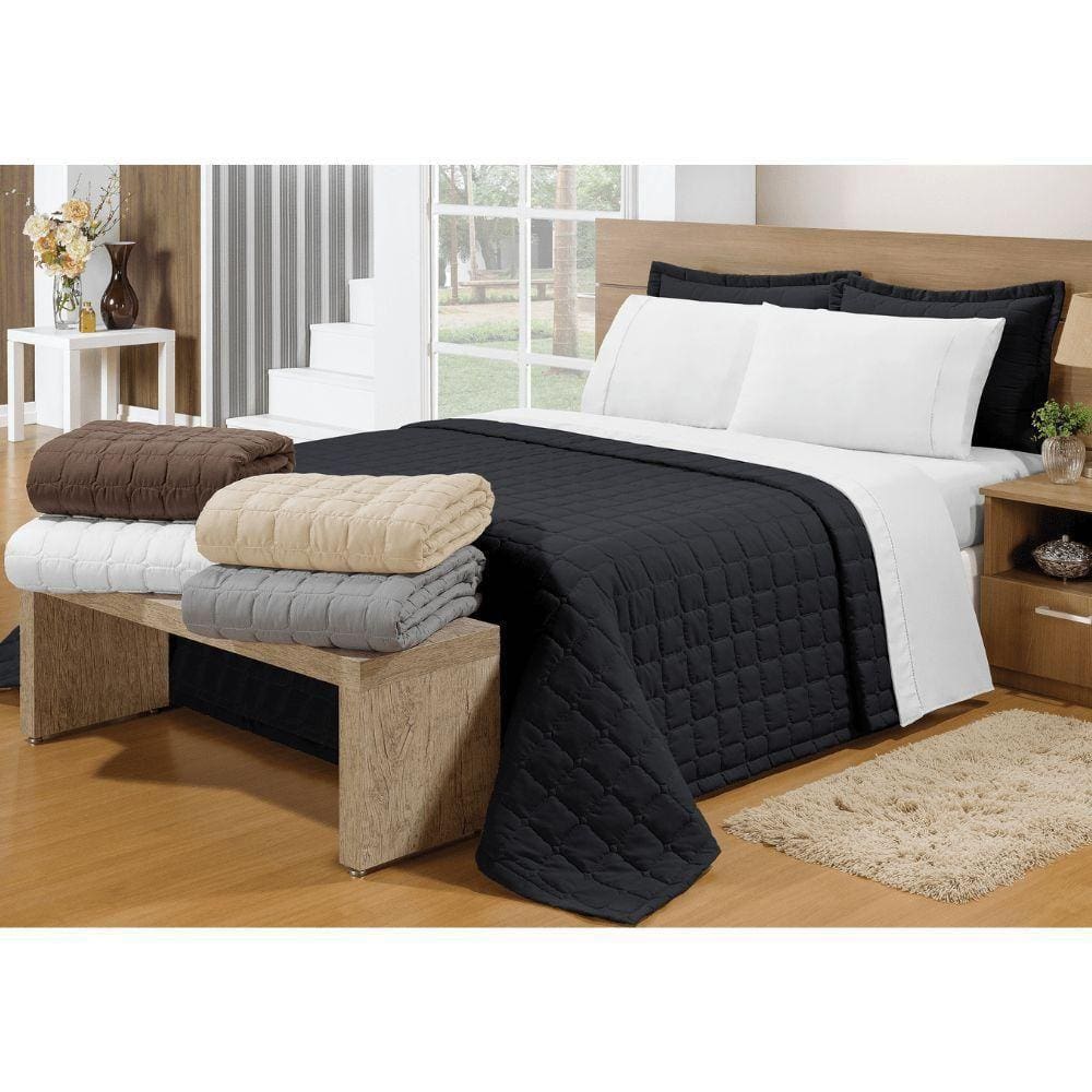 Cobre Leito Casal Soft Preto Valle Enxovais 2 Peças