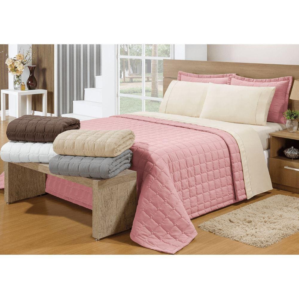 Cobre Leito Casal Soft Rosé Valle Enxovais 2 Peças