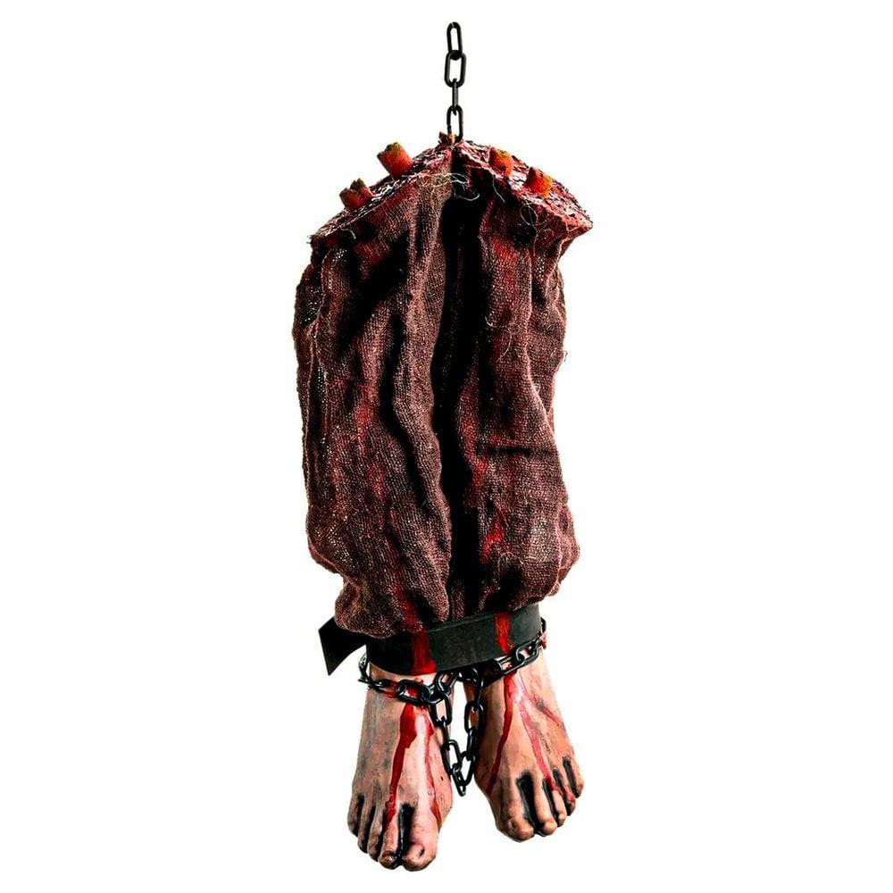 Decoração Pernas Penduradas com Sangue Halloween