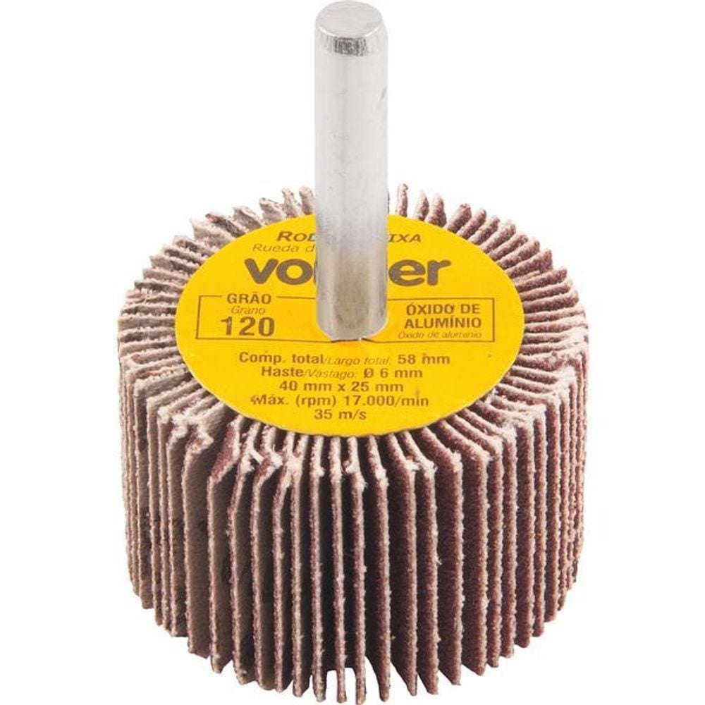Roda De Lixa 40X25Mm Com Haste G120 - Vonder