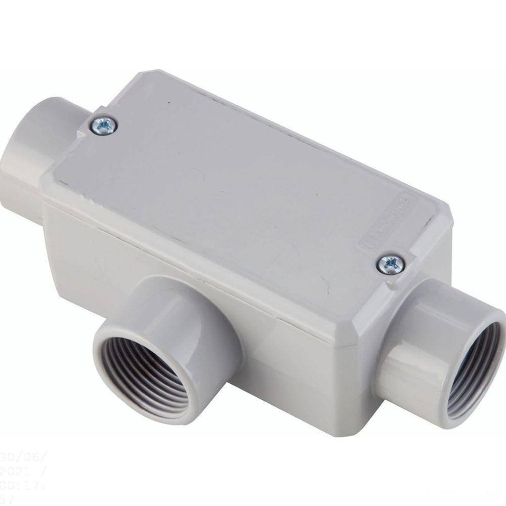 Condulete Fixo 1” Tipo ”t” - Com Tampa / Rosca Bsp / Com Pintura Eletrostática A Pó Tramontina