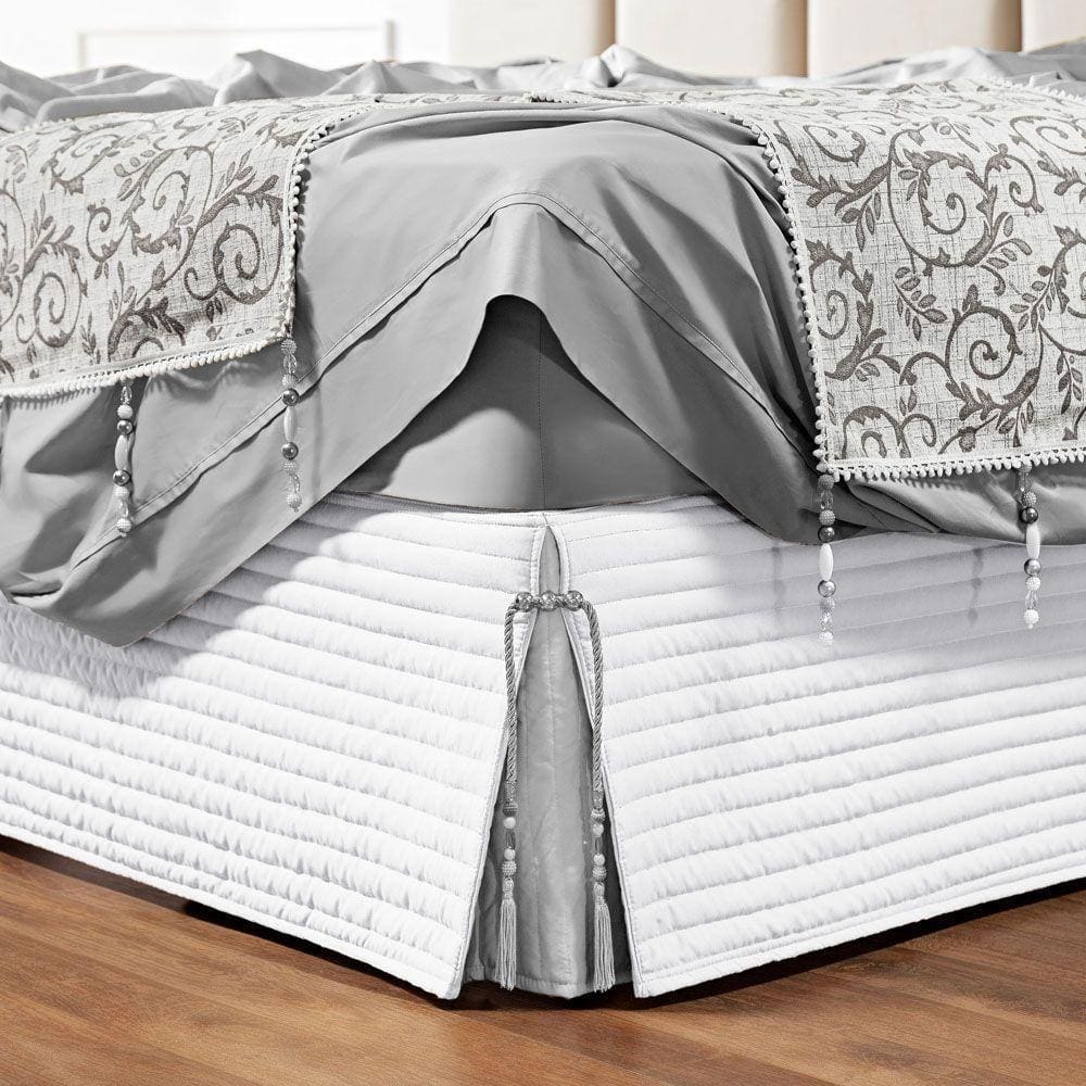 Saia Cama Box Queen Stylle 200 Fios Matelado Branca