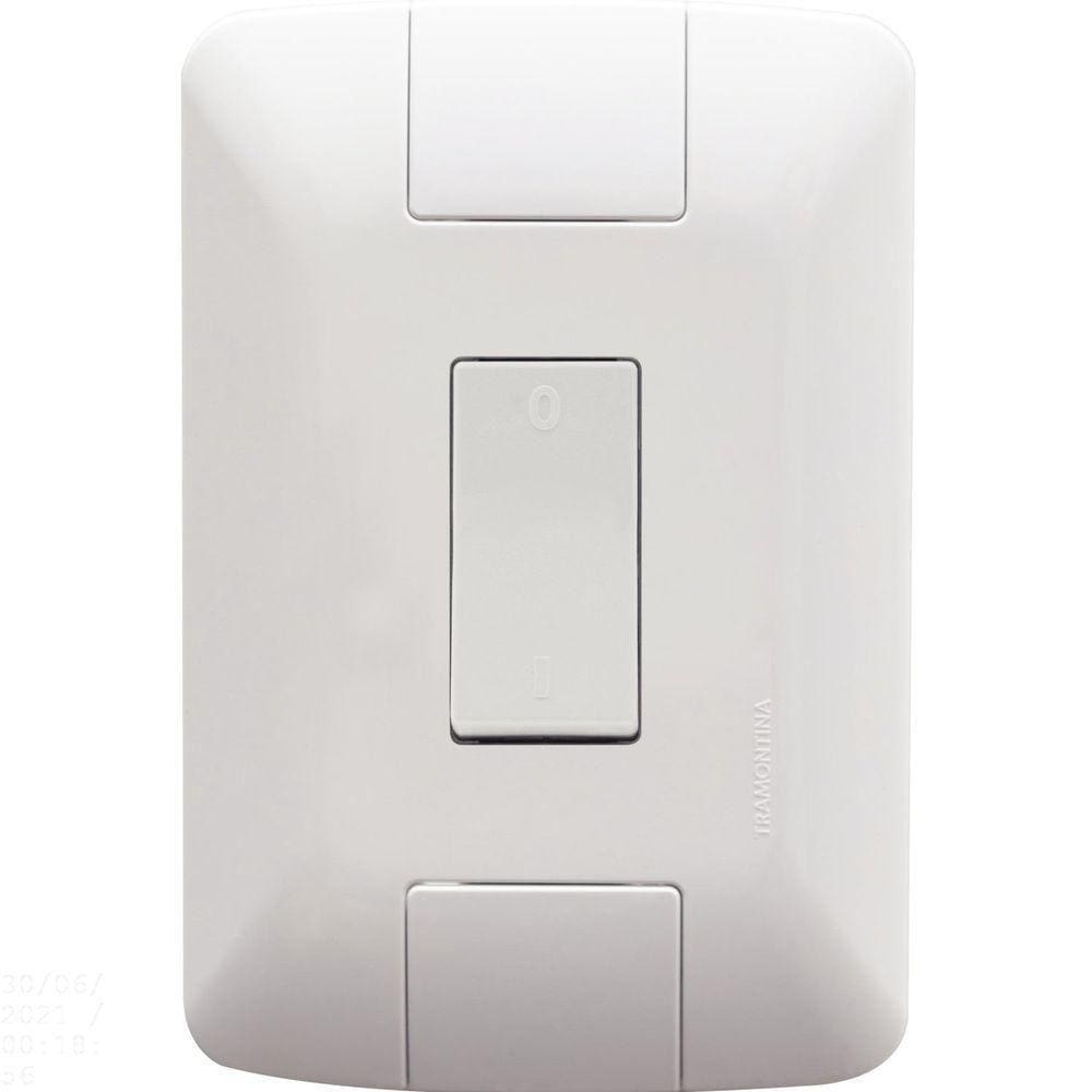 Conjunto 4x2 Com 1 Interruptor Bipolar Simples Tramontina Aria 10 A 250 V Branco Tramontina