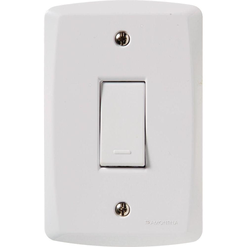 Conjunto 4x2 Com 1 Interruptor Simples 10 A 250 V Tramontina Lux2 Branco Tramontina
