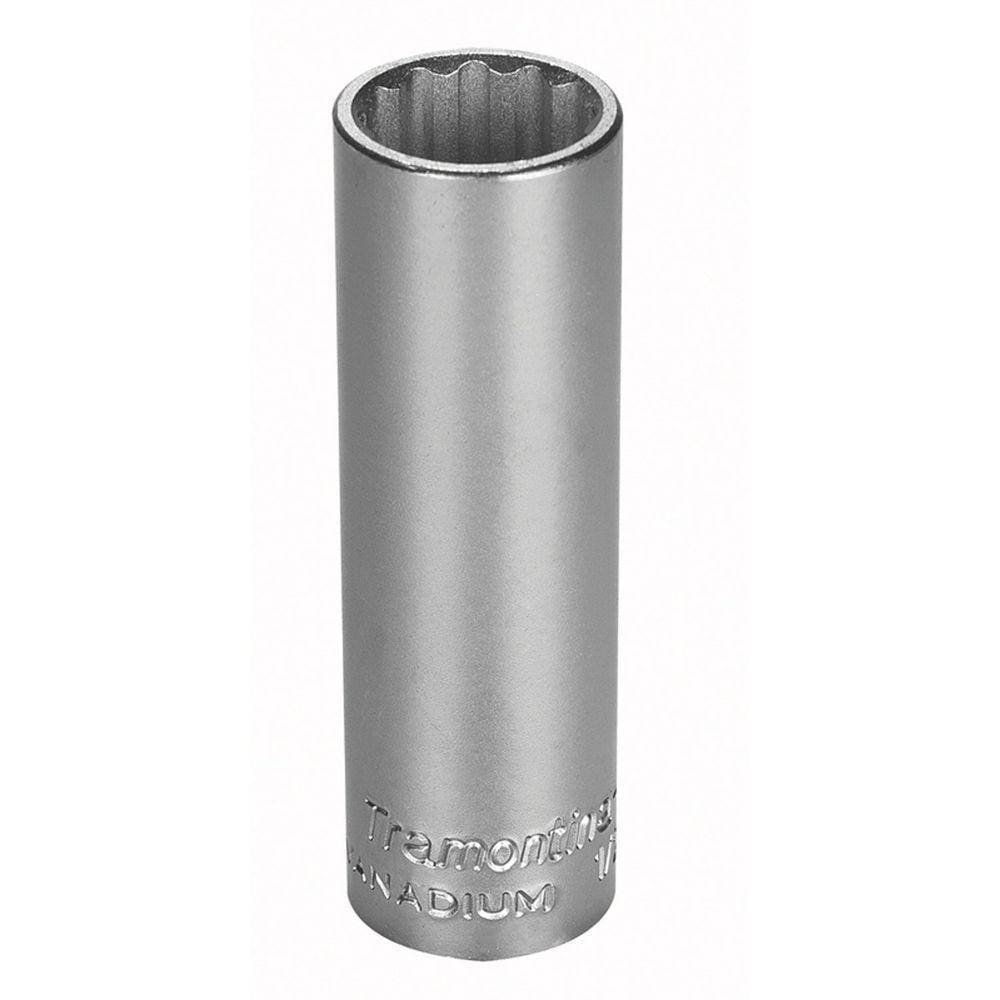 Soquete Estriado Longo Em Aço Cromo Vanádio 18 Mm - Encaixe 1/2” Tramontina Pro Tramontina