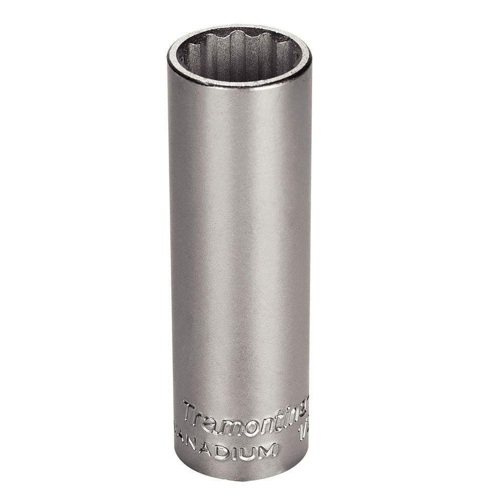 Soquete Estriado Longo Em Aço Cromo Vanádio 15 Mm - Encaixe 1/2” Tramontina Pro Tramontina