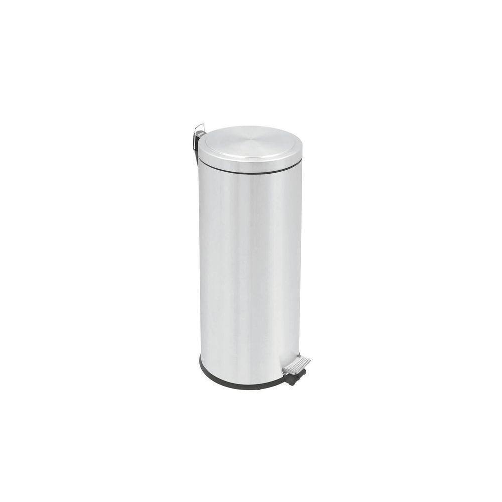 Lixeira Inox Com Pedal Brasil Plus Com Acabamento Scotch Brite E Balde Interno Removível