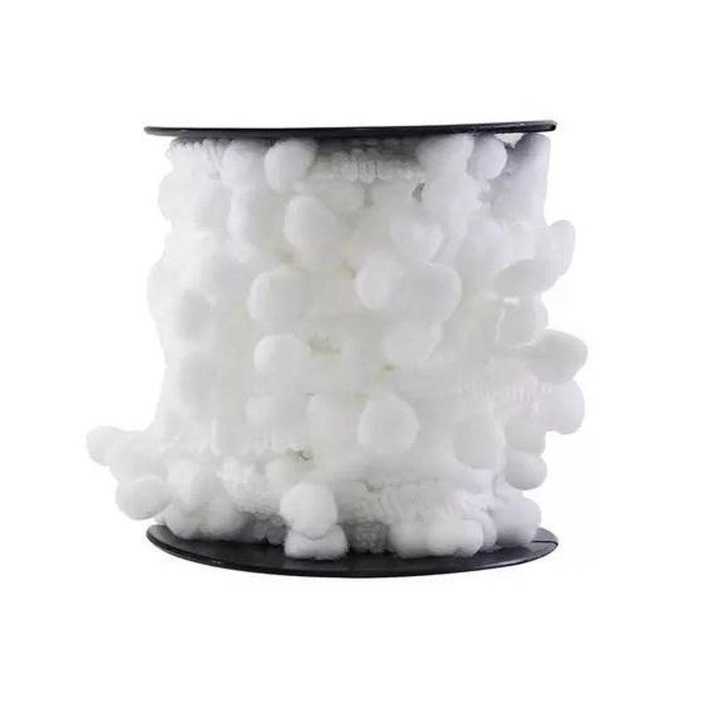 Rolo De Fita Pompom Grelot 7Mm Branco Com 10 Metros