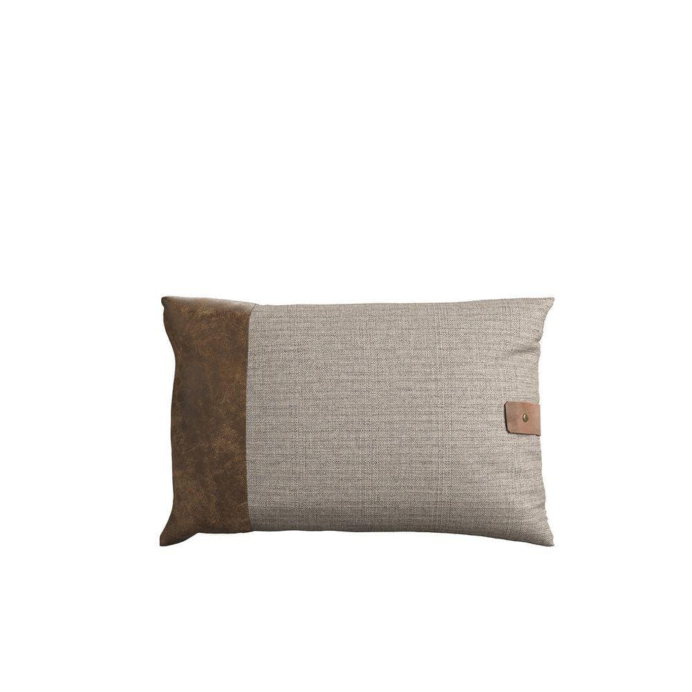 Almofada 55x35cm em Linho Leme Alves Pereira Cinza/Marrom