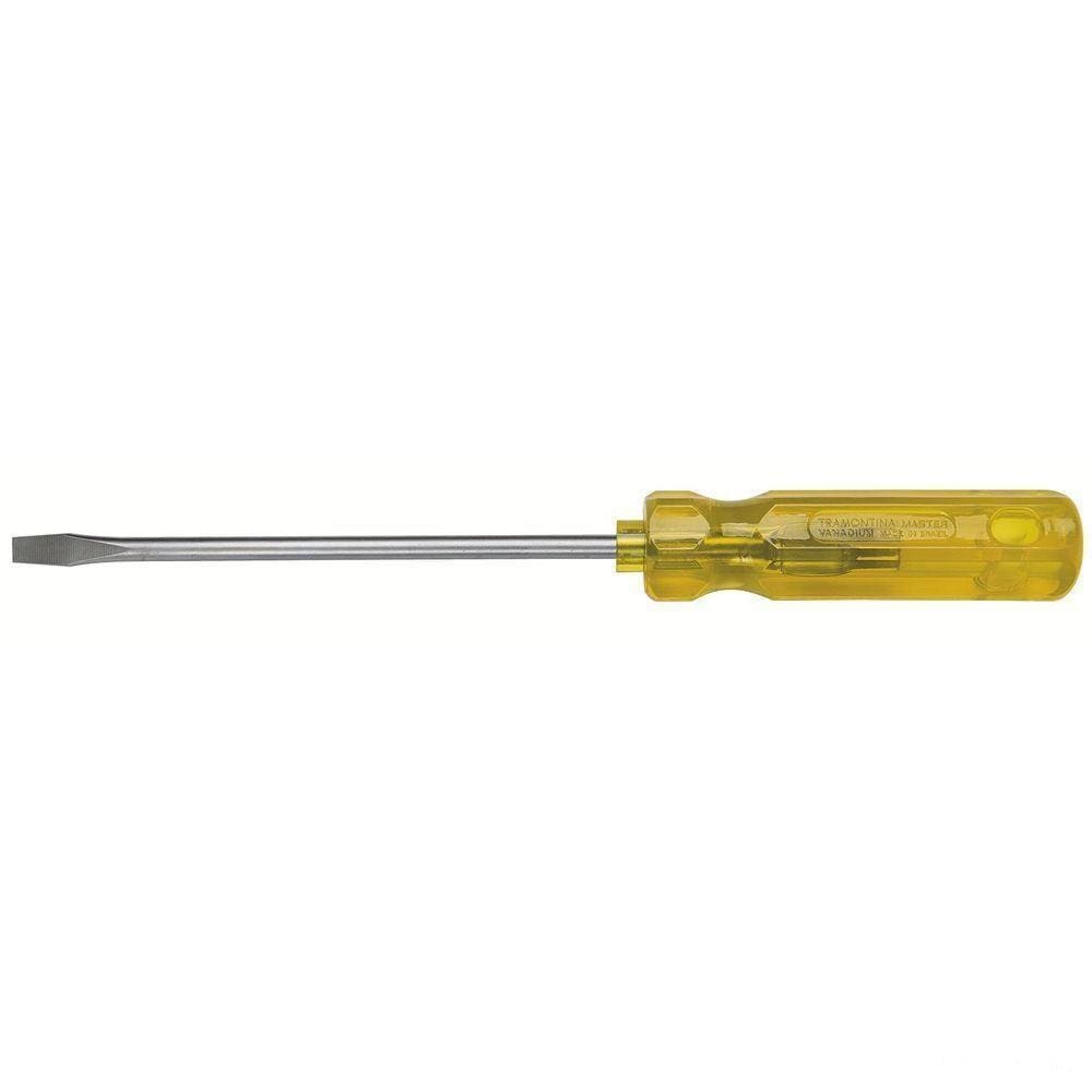 Chave De Fenda Tramontina Masterplus Com Ponta Chata 1/4x6” Em Aço Cromo Vanádio Tramontina