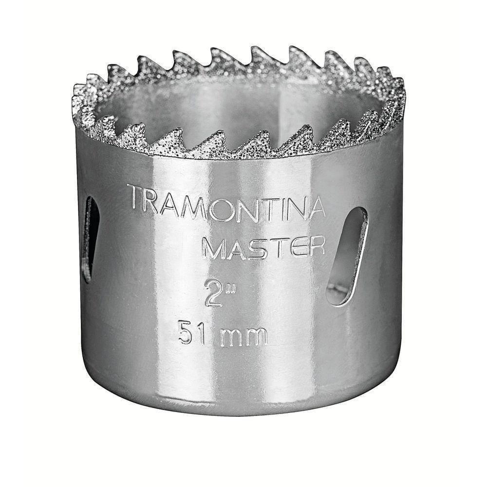 Serra Copo Diamantada 114 Mm 4.1/2” Com Dente De Metal Duro E Aço Especial Cromado