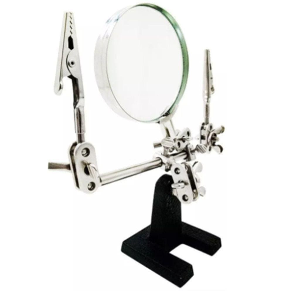 Lupa De Bancada Com Suporte E Aumenta 3 Vezes