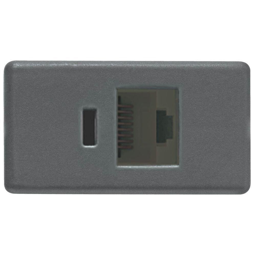 Módulo Para Tomada Para Transmissão De Dados Rj45 Cat. 6e Tramontina Izyflat Grafite Tramontina