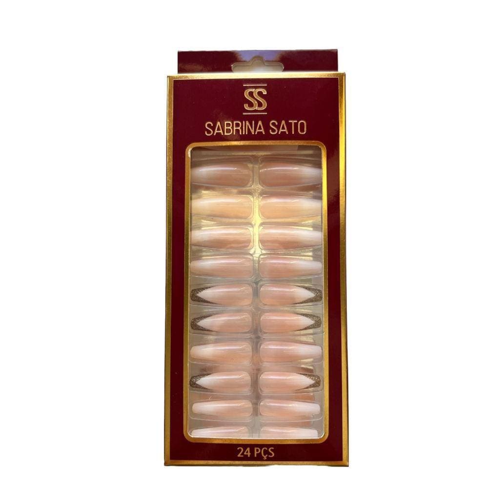 Sabrina Sato Unhas Postiças Autocolantes Decoradas Formato Bailarina Ss2372-2 Com 24