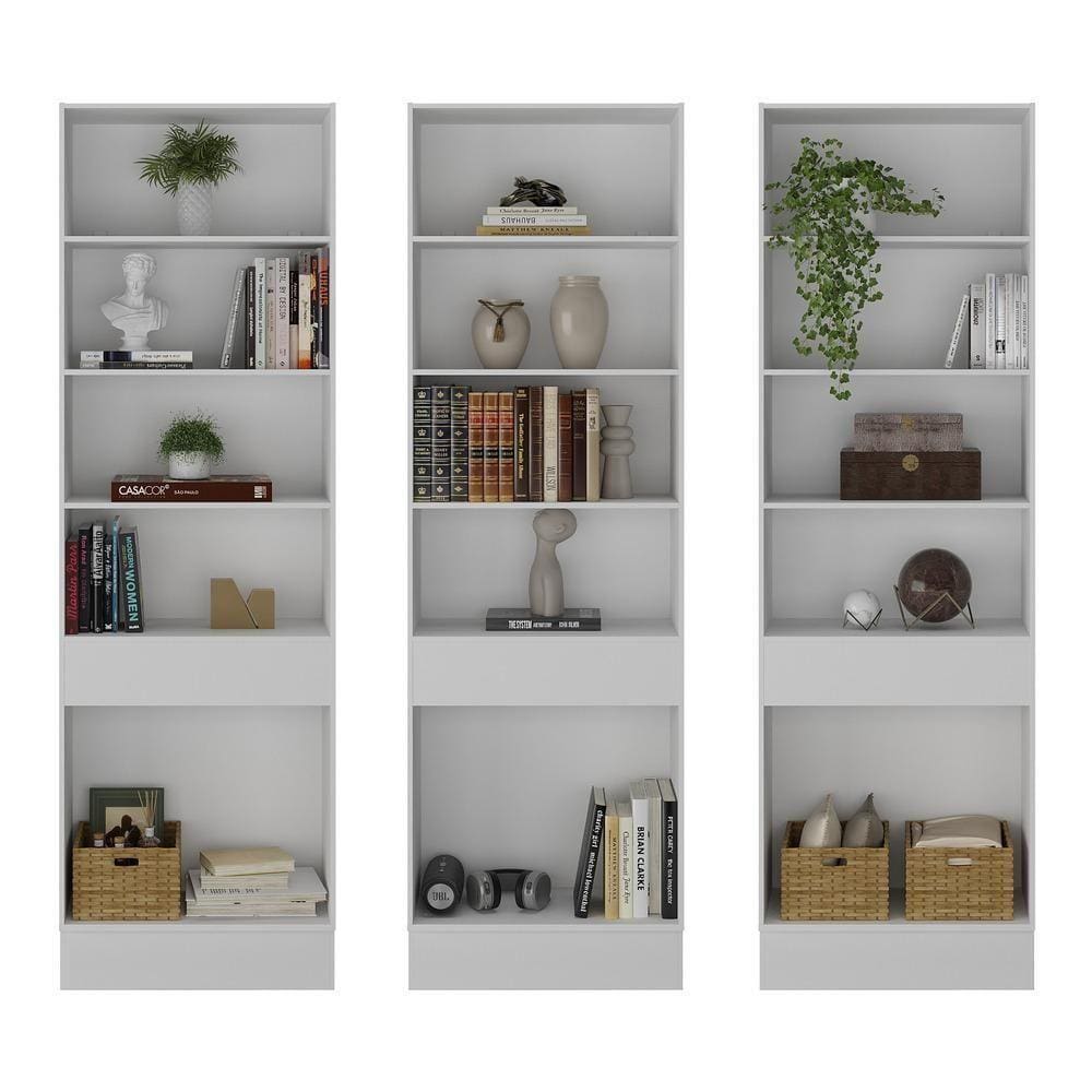 Armário/estante Escritório 3 Portas Multimóveis Mp7001 Branco Branco