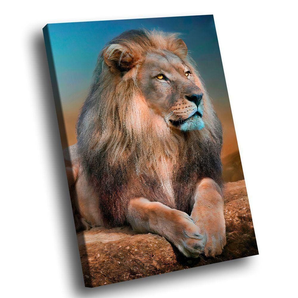 Quadro Leão Distraído Br Artes Pequeno 60x40