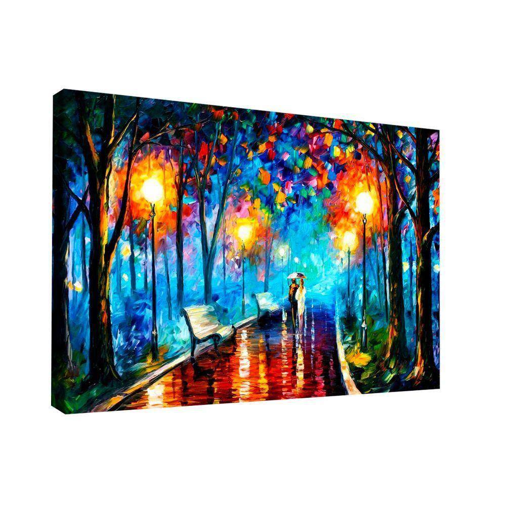 Quadro Pintura De Casal Caminhando Br Artes Médio 84x54