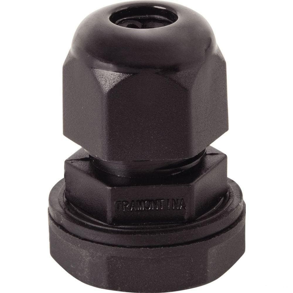 Conector Prensa-cabo 1/4 Polegada Tramontina Em Termoplástico Preto Com Bucha Tramontina