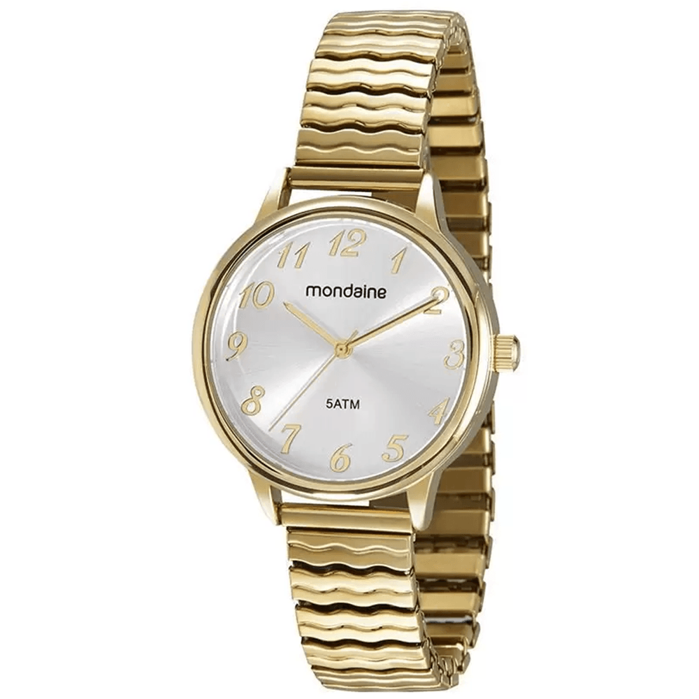Relógio MONDAINE feminino dourado mola 99557LPMGDE1