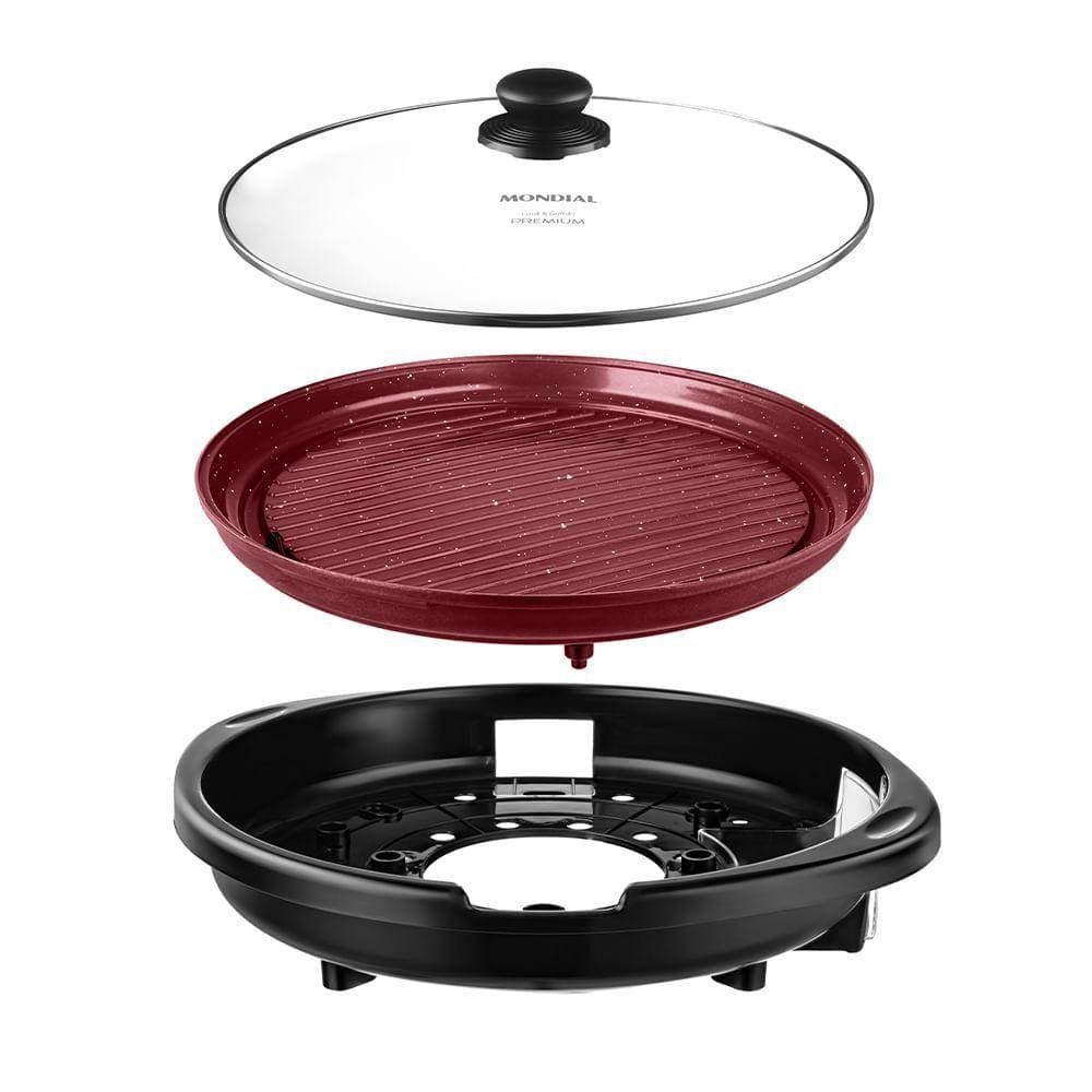Grill Redondo Mondial Cook & Grill G-03-rc Grill G-03-rc 127v/60hz Red Ceramic