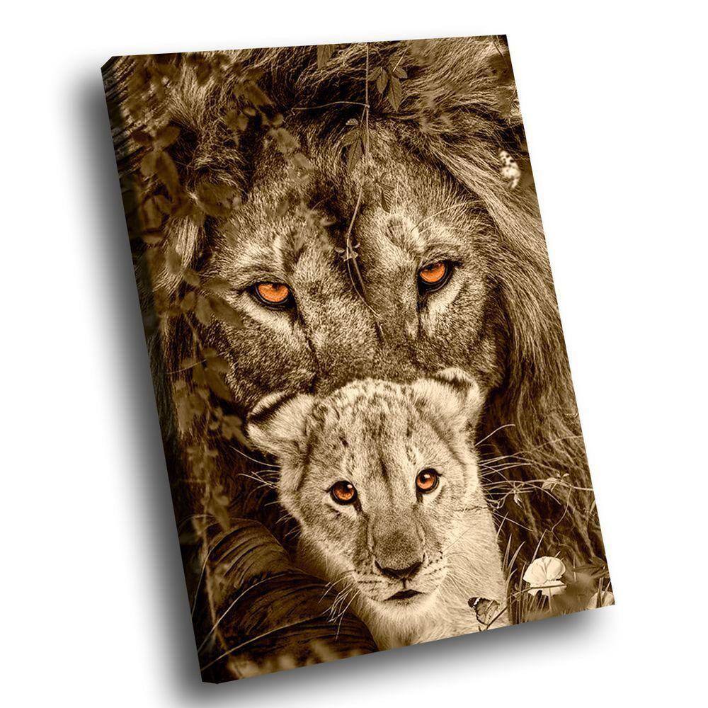 Quadro Leões Da Selva Br Artes Médio 84x54